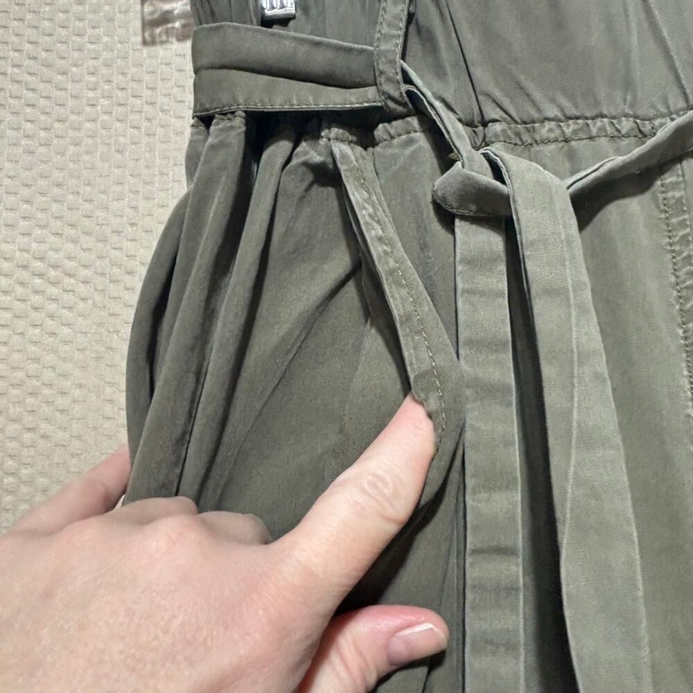 Thread And Supply Pants Sz M Wide Leg Olive Green Bag Waist Lagenlook Lyocell - Picture 3 of 10
